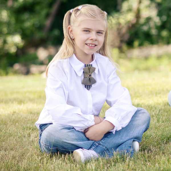 Childrens tie "Jolly anchor", Kids tie, yellow Bow tie for childres