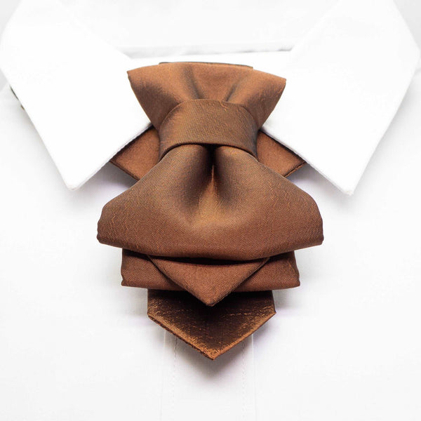 brown wedding bow tie, wedding necktie for men, brown necktie for wedding