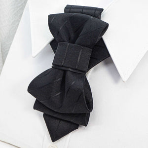 Black necktie for man, black Wedding bow tie, Bow tie for groom