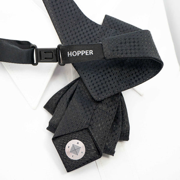 Black wedding bow tie, Necktie for stylish men, Black unique tie created by Rūta Piekurienė