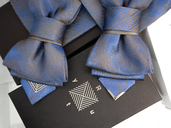 Blue wedding tie, Unique stylish necktie, Blue Bow tie for elegant men