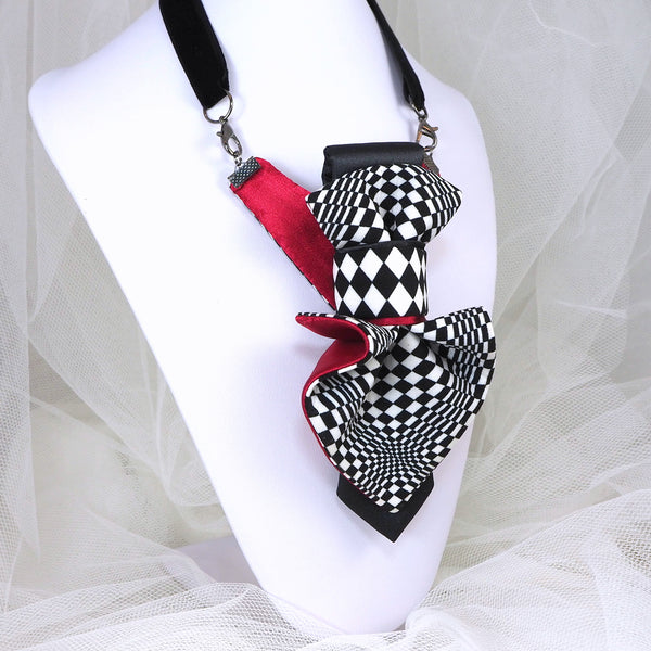 adjustable checkered women's tie