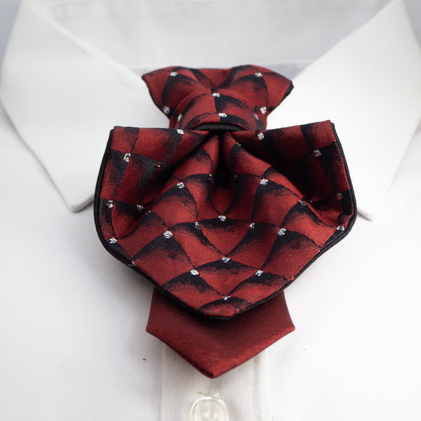 Luxury Elegant women' bow tie  "Burgundy diamond"