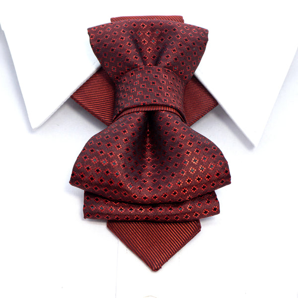 Red wedding bow tie, Red necktie for groom, bow tie for men up view