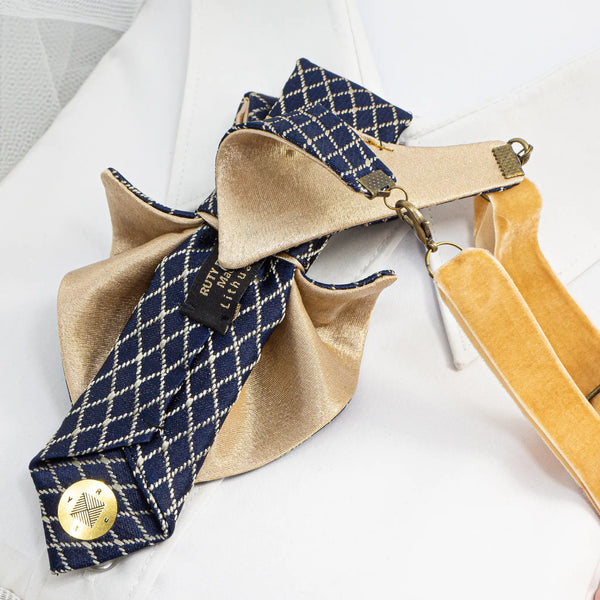 Handmade luxurious women's bow tie, Female bow tie "Blue gothic", Female bow tie "Blue gothic" is designed to be worn not only with shirts but also with clothes with an open neck - dresses, blouses, sweaters. 