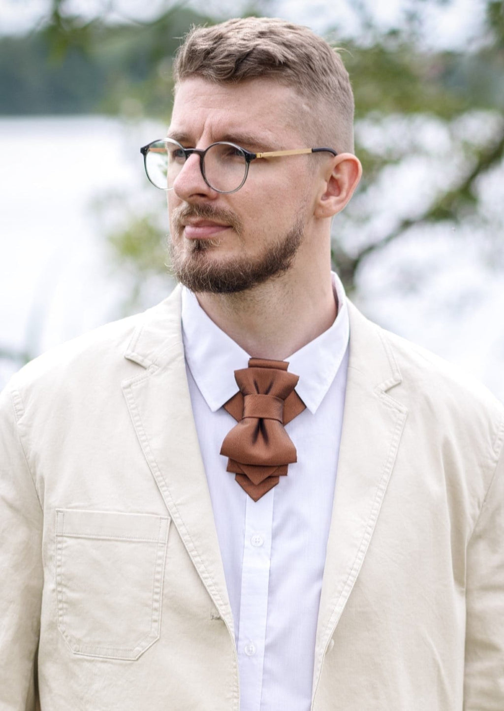 brown wedding bow tie, wedding necktie for men, brown necktie for wedding