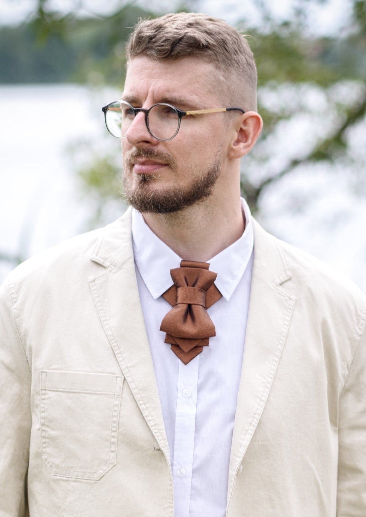 brown wedding bow tie, wedding necktie for men, brown necktie for wedding