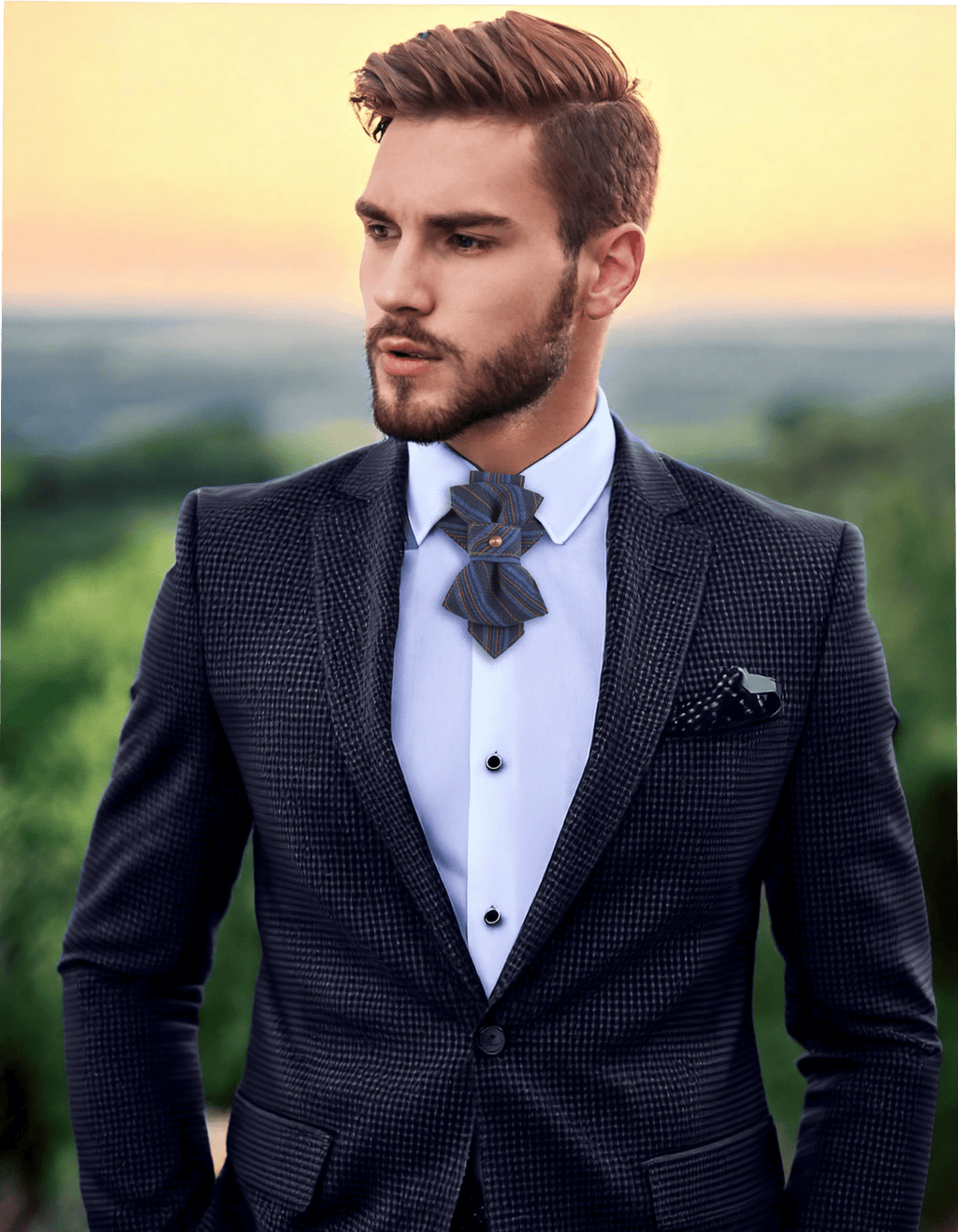 HOPPER TIE BREEZE wedding tie, unique vertical bow tie, necktie conversation starter