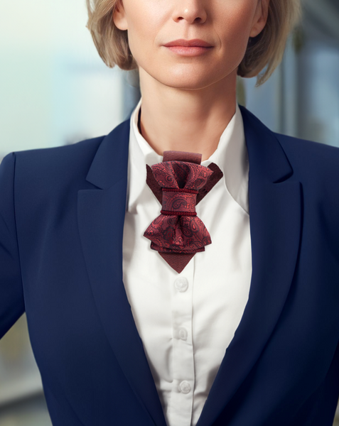Red necktie for stylish women