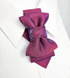 Purple bow tie on a white background Handmade luxury fashion neck accessory, women's necktie accessory, purple satin necktie choker, gold choker with fabric tie, elegant women's neckwear, unique fashion accessory, stylish purple necktie for women, luxury handmade choker, modern neck accessory for women, fashionable women's tie necklace, chic and sophisticated neckpiece, bespoke fabric tie, artisan crafted neckwear, high-end ladies' accessory, formal women's tie, statement neck accessory, contemporary design
