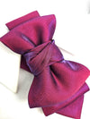 Purple fabric bow on a white background fashionable, elegant, sophisticated, chic, modern, unique, exclusive, luxurious, high-end, premium, quality, handmade, artisan, bespoke, tailored, custom, designer, trendy, vogue, modish, smart, classy, stylish, fashion-forward, contemporary, women's fashion, ladies' wear, apparel, clothing, attire, garment, outfit, ensemble, get-up, dress, gown, frock, top, blouse, shirt, sweater, jacket, coat, blazer, skirt, trousers, pants, jeans, shorts, leggings, jumpsuit, romper