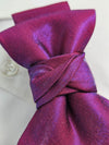 Close-up of a purple tie with a knot on a white shirt background Handmade luxury fashion neck accessory, women's necktie accessory, purple satin necktie choker, gold choker with fabric tie, elegant women's neckwear, unique fashion accessory, stylish purple necktie for women, luxury handmade choker, modern neck accessory for women, fashionable women's tie necklace, chic and sophisticated neckpiece, bespoke fabric tie, artisan crafted neckwear, high-end ladies' accessory, formal women's tie, statement neck ac
