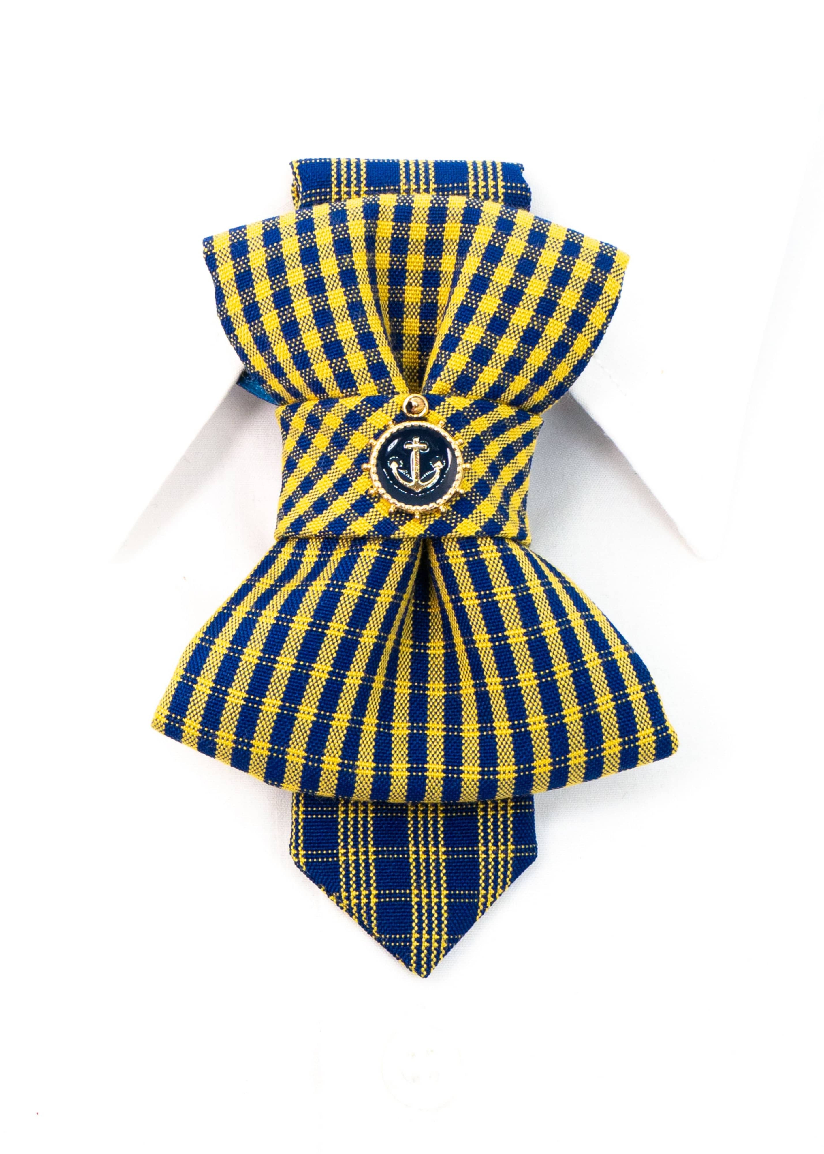 Childrens tie "Jolly anchor", Kids tie, yellow Bow tie for childres
