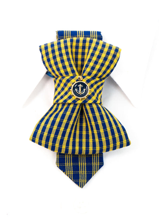 Childrens tie "Jolly anchor", Kids tie, yellow Bow tie for childres