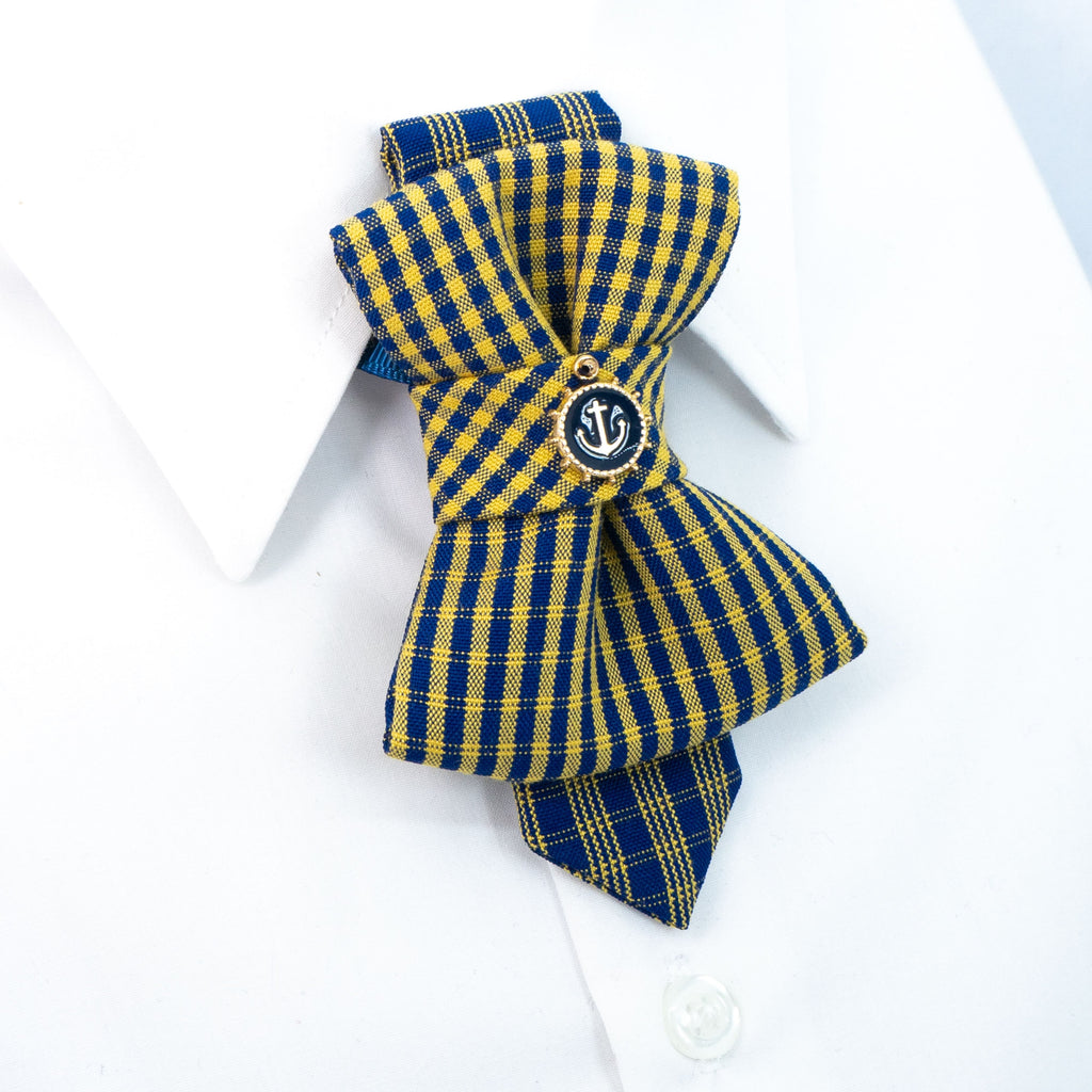 Childrens tie "Jolly anchor", Kids tie, yellow Bow tie for childres