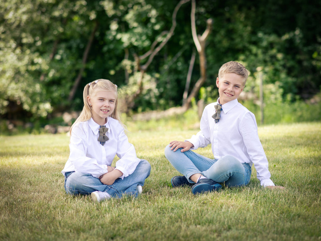 Childrens tie "Jolly anchor", Kids tie, yellow Bow tie for childres