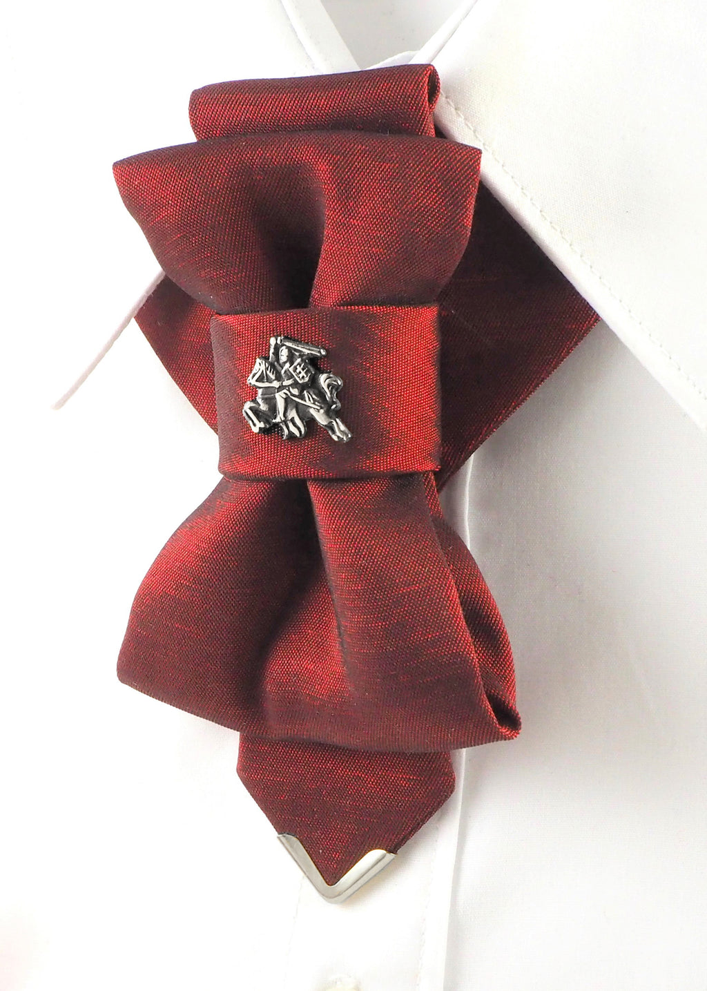 Novelty tie, Lithuania flag tie, Lithuania tie with Vytis symbol, Bow tie hopper tie, Ruty Design, Bow tie, Vertical hopper hand made tie, Tie for groom, Tautinis kaklaraištis, Tautinė peteliškė bordo , melchiorinis vytis 