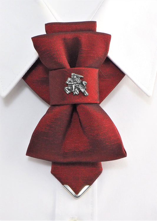 Novelty tie, Lithuania flag tie, Lithuania tie with Vytis symbol, Bow tie hopper tie, Ruty Design, Bow tie, Vertical hopper hand made tie, Tie for groom, Tautinis kaklaraištis, Tautinė peteliškė bordo , melchiorinis vytis 