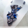 Jabot Blue tie for women, Blue bow tie for ladies side view Handmade luxury women’s necktie “Butterfly” – elegant gray and blue accessory with butterfly pattern, combining tie and bow style, perfect for weddings, musicians, and artistic women.Jabot blue tie for women, blue bow tie for ladies, handmade luxury women’s necktie, butterfly jabot tie, gray and blue butterfly pattern tie, artistic women’s neck accessory, statement bow tie for women, sculptural fabric tie accessory, modern jabot necklace tie, elega