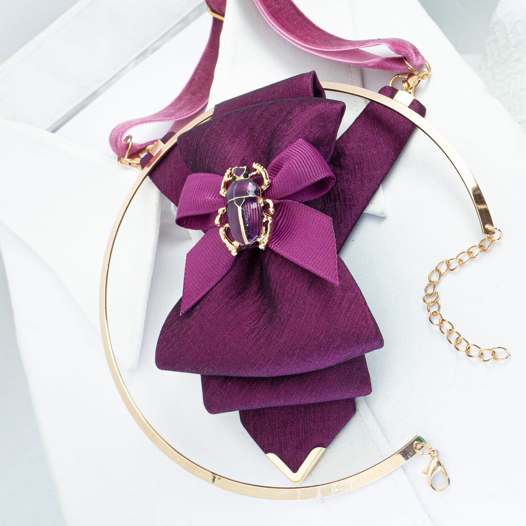 Bow tie for women Purple stylish necktie for ladies Unique women's accessories, Artisan neckwear by Designer Rūta Piekurienė