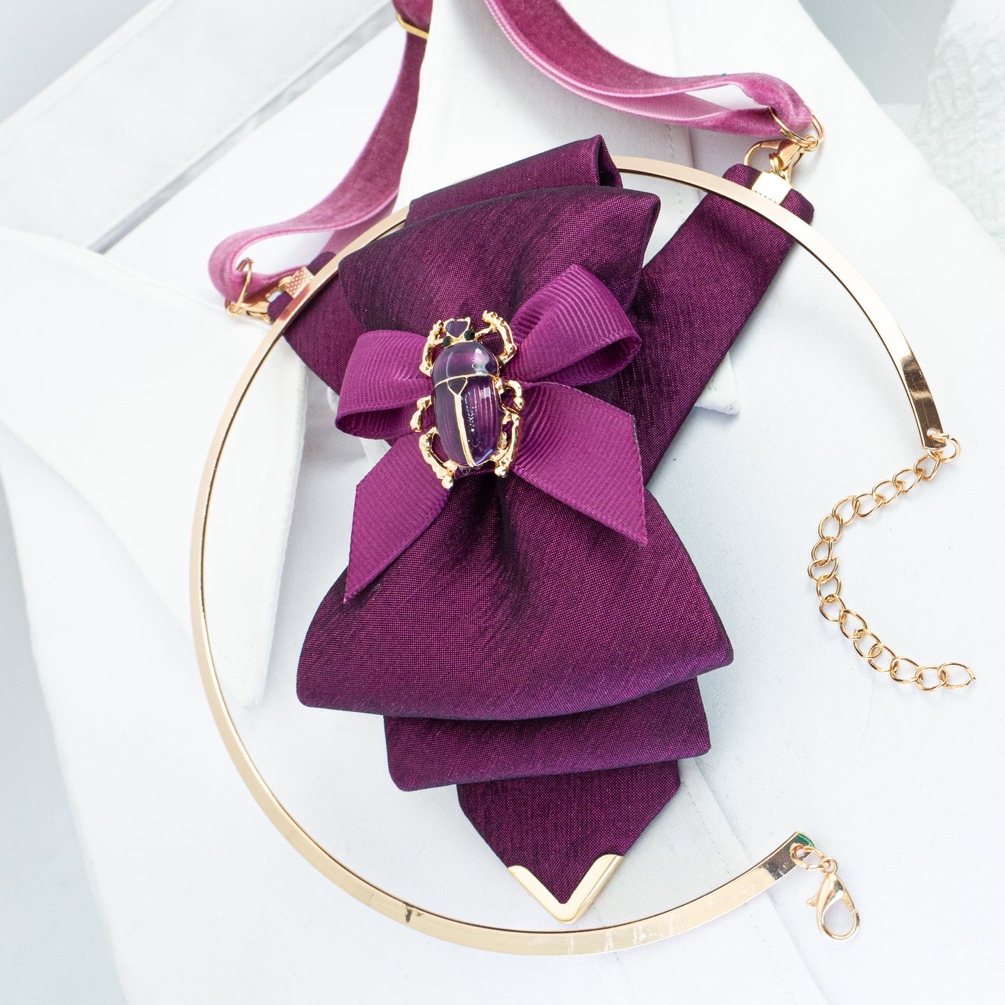 Bow tie for women Purple stylish necktie for ladies Unique women's accessories, Artisan neckwear by Designer Rūta Piekurienė