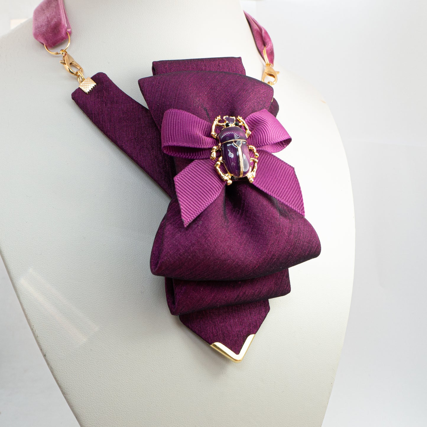 Bow tie for women Purple stylish necktie for ladies Unique women's accessories, Artisan neckwear by Designer Rūta Piekurienė