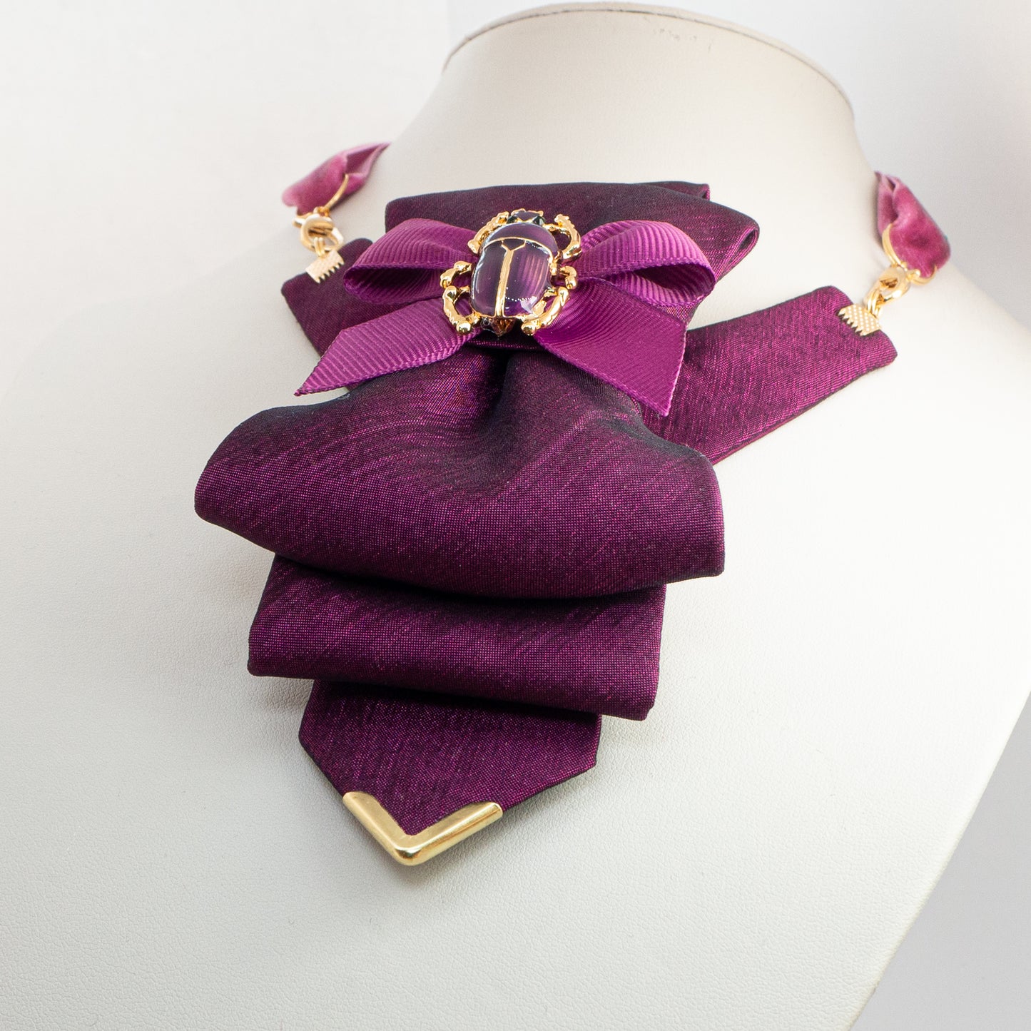 Bow tie for women Purple stylish necktie for ladies Unique women's accessories, Artisan neckwear by Designer Rūta Piekurienė