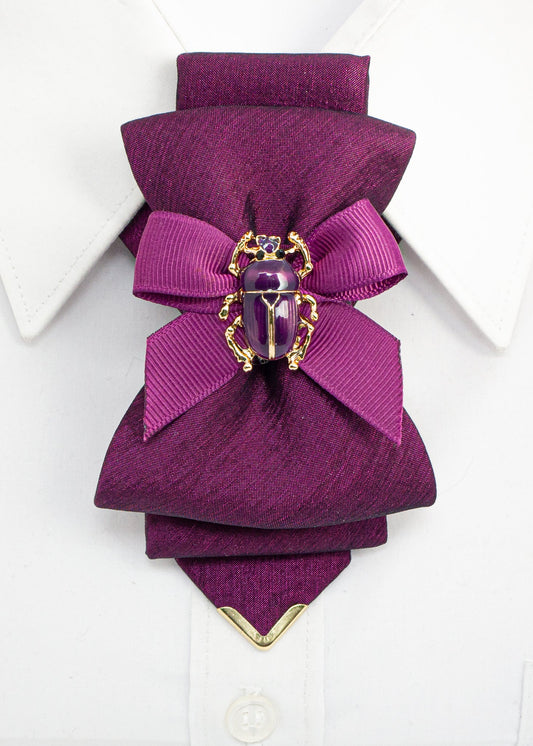 Bow tie for women Purple stylish necktie for ladies Unique women's accessories, Artisan neckwear by Designer Rūta Piekurienė