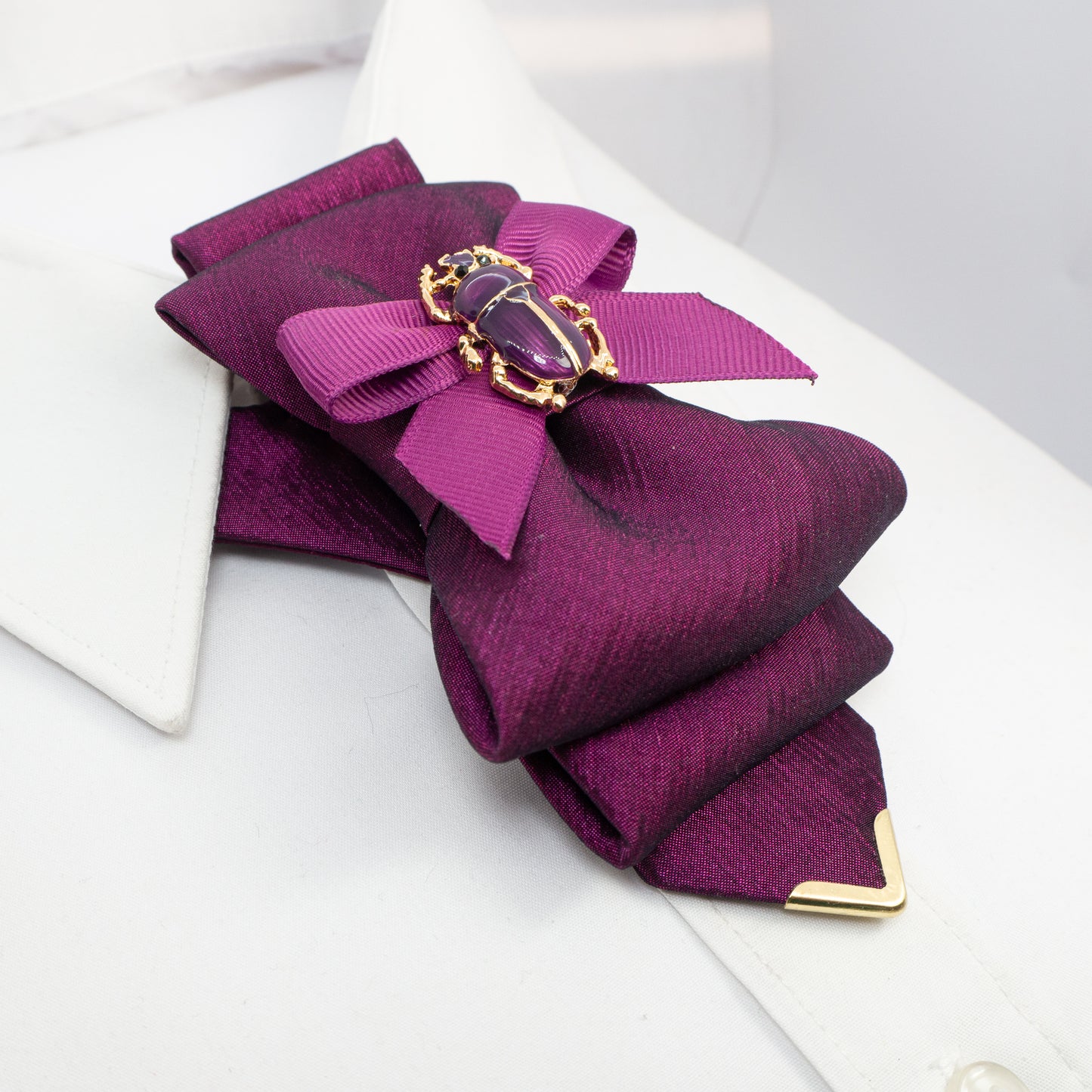 Bow tie for women Purple stylish necktie for ladies Unique women's accessories, Artisan neckwear by Designer Rūta Piekurienė