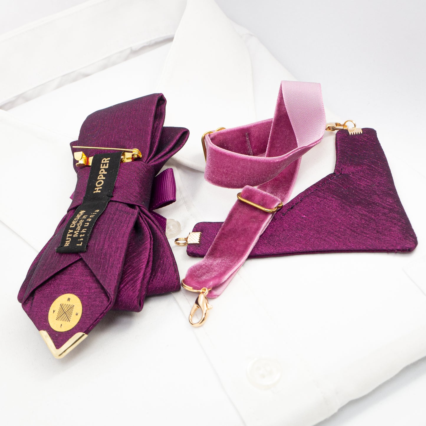 Bow tie for women Purple stylish necktie for ladies Unique women's accessories, Artisan neckwear by Designer Rūta Piekurienė