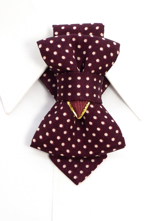 Women's Necktie, Pinup Style, 1950s Fashion, Polka Dot Bow Tie, Handmade Neckwear, Bordeaux Accessory, Rockabilly Style, Gift for Her, Lithuanian Design, Designer Tie, Pre-tied Bow Tie, Retro Accessories, Hopper Tie.