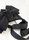 black statement tie for men, sculptural bow tie alternative, unique formal neckwear, artistic groom tie, modern wedding tie, luxury handmade necktie, sophisticated men fashion, elegant men accessory, designer neckwear piece, standout wedding look, contemporary cravat style tie, tailored suit accessory, refined black necktie, avant garde tie, formal event accessory, minimalist black tie, premium fabric tie, stylish groom outfit detail
