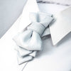 wedding White bow tie,  Grey necktie for groom 