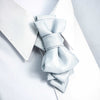 wedding White bow tie,  Grey necktie for groom 