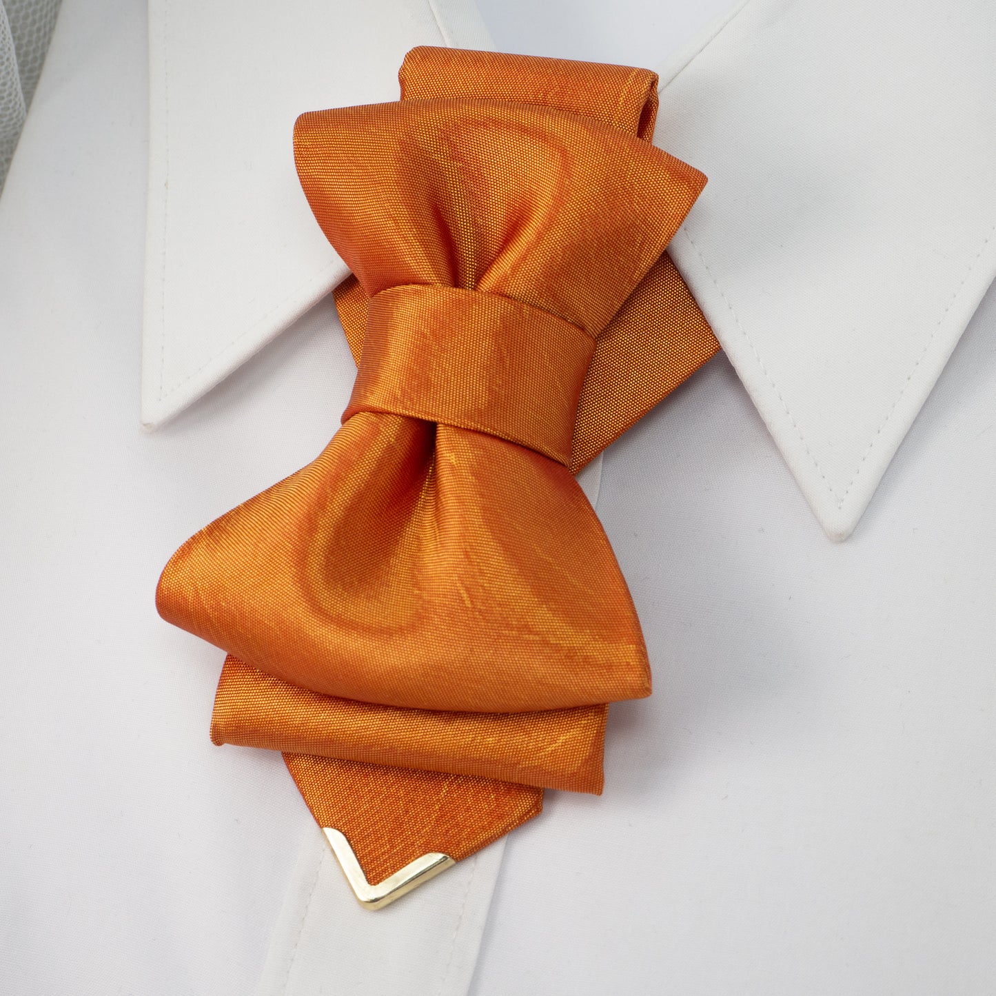 Orange neck accessorie, Bow tie hopper tie, Ruty Design, Bow tie, Vertical hopper hand made tie,  Handmade necktie Premium quality tie Original design tie Unique women's accessory Artisan neckwear Designer women's tie Stylish neck accessory Fashionable women's accessory Elegant necktie