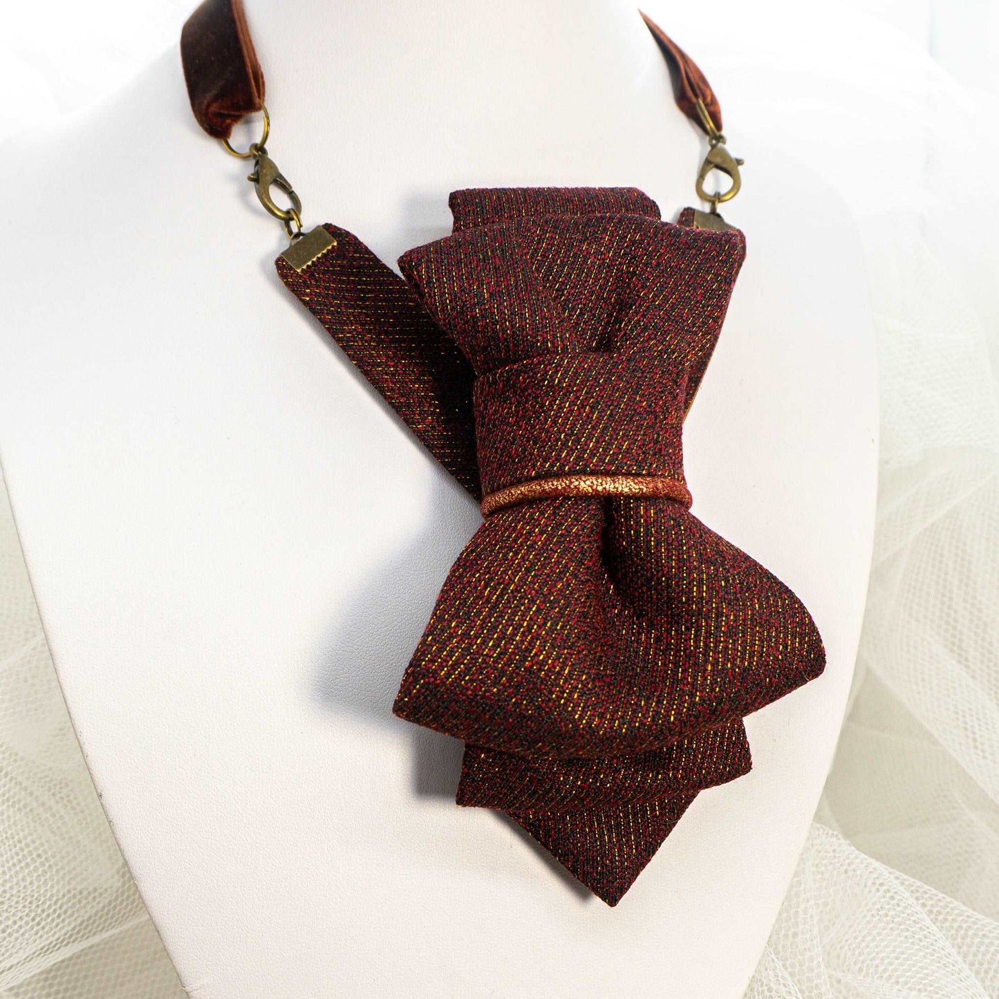  BROWN TIE For women "CARAMEL", Unique necktie for lady