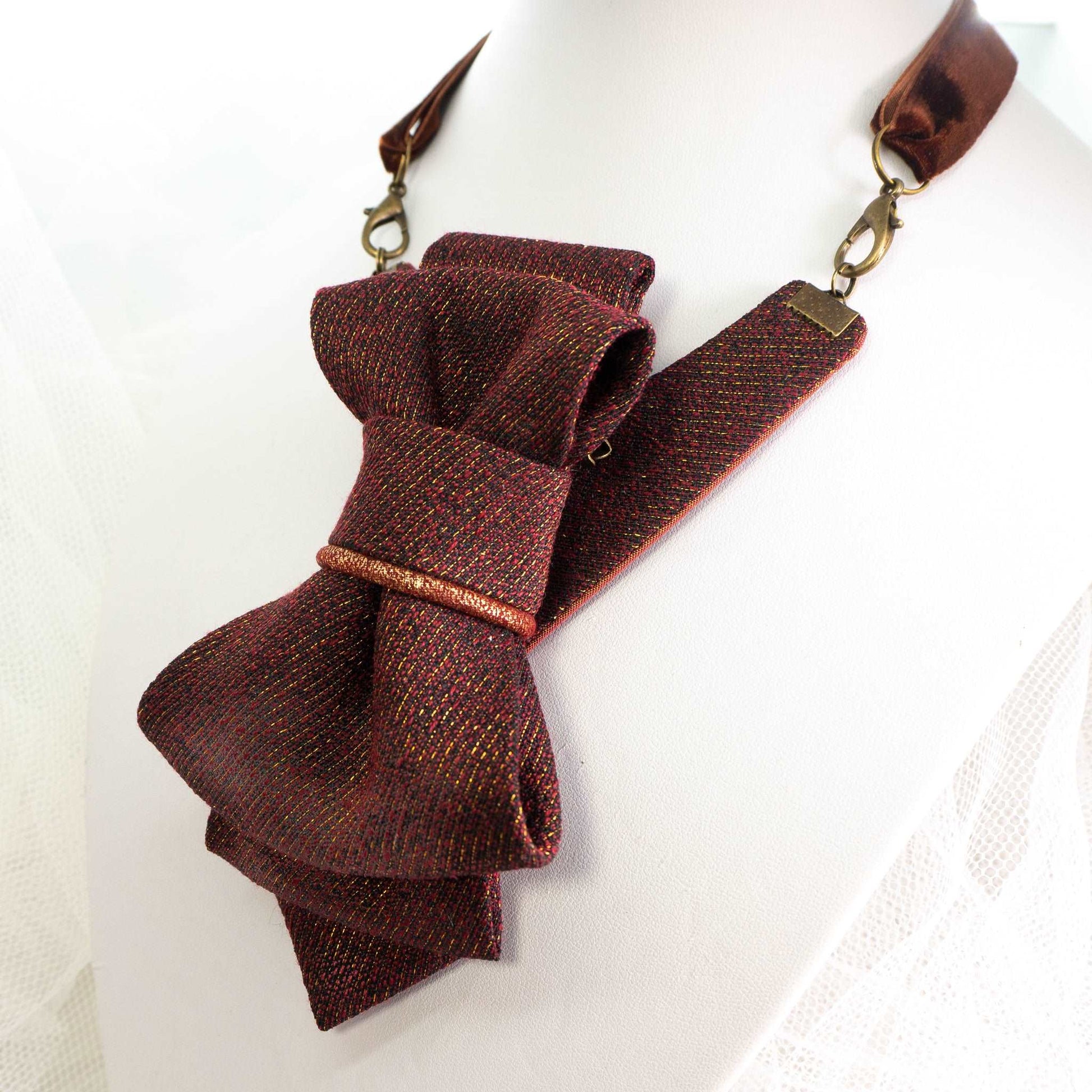  BROWN TIE For women "CARAMEL", Unique necktie for lady