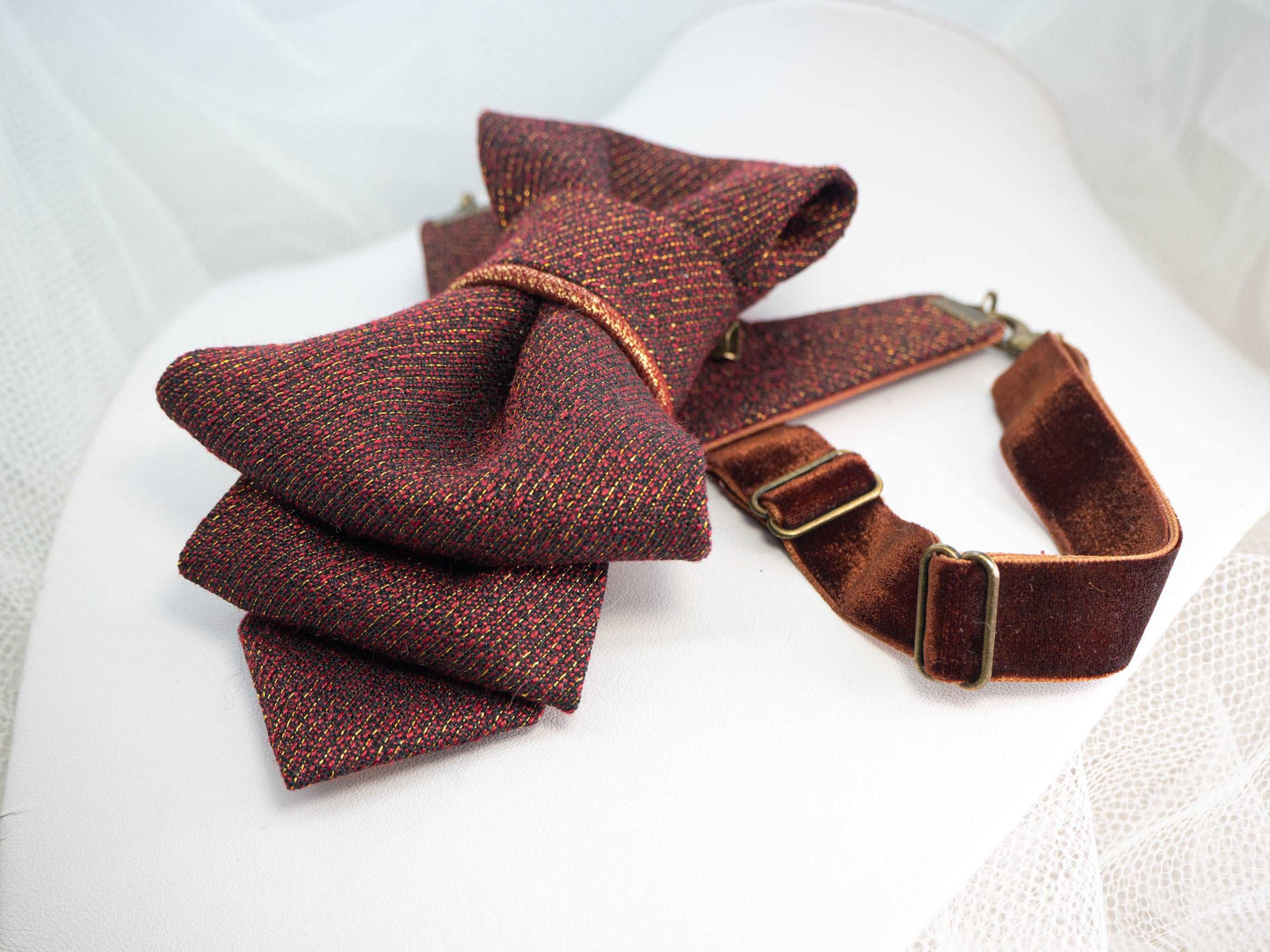  BROWN TIE For women "CARAMEL", Unique necktie for lady