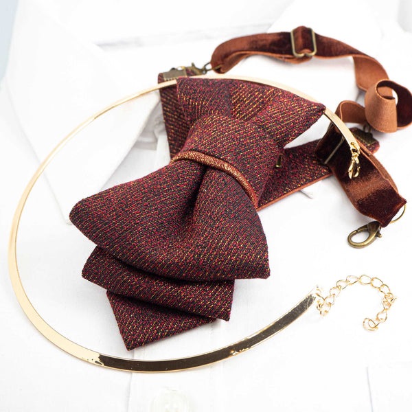  BROWN TIE For women "CARAMEL", Unique necktie for lady