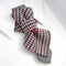 handmade luxury unisex necktie, vertical bow tie, houndstooth pattern, red black white tie, artistic necktie, wedding accessory, groom gift, musician style, luxury tie, unique neckwear, statement tie, formal fashion, sculptural tie, designer bow tie