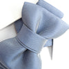 sculptural necktie, modern cravat, handmade gray blue tie, statement neckwear, unisex fashion tie, couture tie design, pre-tied unique tie, artistic wedding tie, luxury men's accessory, elegant tie for women, structured neck piece, designer tie by Ruty Design, bold formal tie, textured fabric tie, handmade performance tie