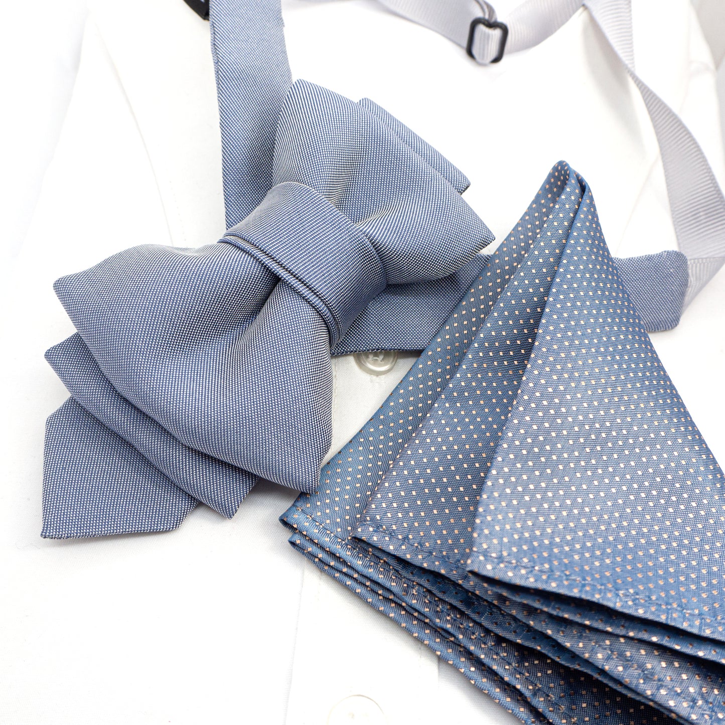 sculptural necktie, modern cravat, handmade gray blue tie, statement neckwear, unisex fashion tie, couture tie design, pre-tied unique tie, artistic wedding tie, luxury men's accessory, elegant tie for women, structured neck piece, designer tie by Ruty Design, bold formal tie, textured fabric tie, handmade performance tie