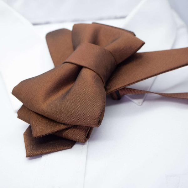 brown wedding bow tie, wedding necktie for men, brown necktie for wedding