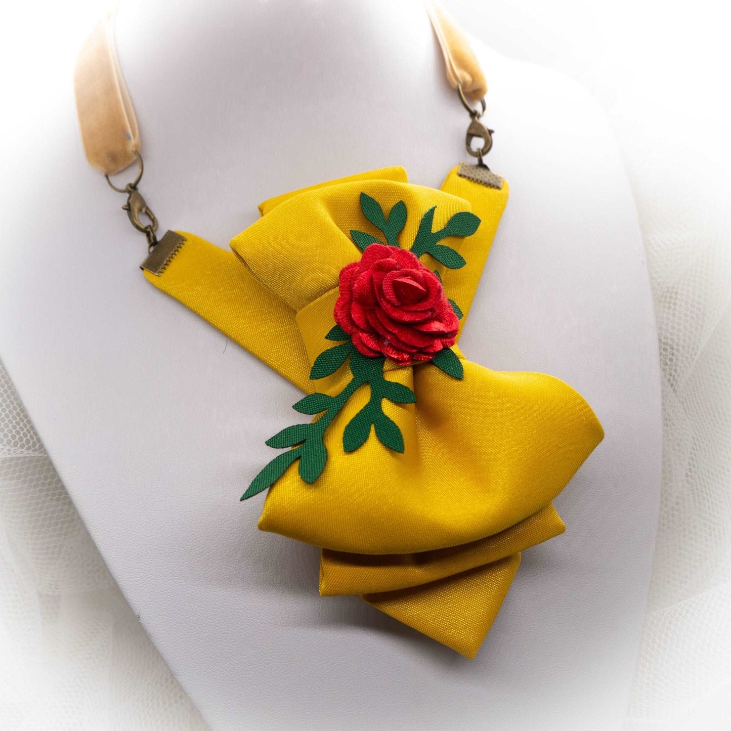 HOPPER TIE BLOOM, bow tie for women, unisex bow tie, yellow bow tie, wedding bow tie, unique necktie, original handmade tie