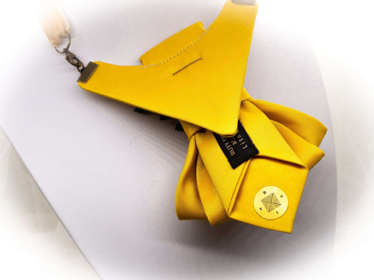 HOPPER TIE BLOOM, bow tie for women, unisex bow tie, yellow bow tie, wedding bow tie, unique necktie, original handmade tie