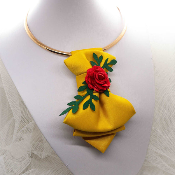 HOPPER TIE BLOOM, bow tie for women, unisex bow tie, yellow bow tie, wedding bow tie, unique necktie, original handmade tie