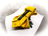 back view of HOPPER TIE BLOOM, bow tie for women, unisex bow tie, yellow bow tie, wedding bow tie, unique necktie, original handmade tie