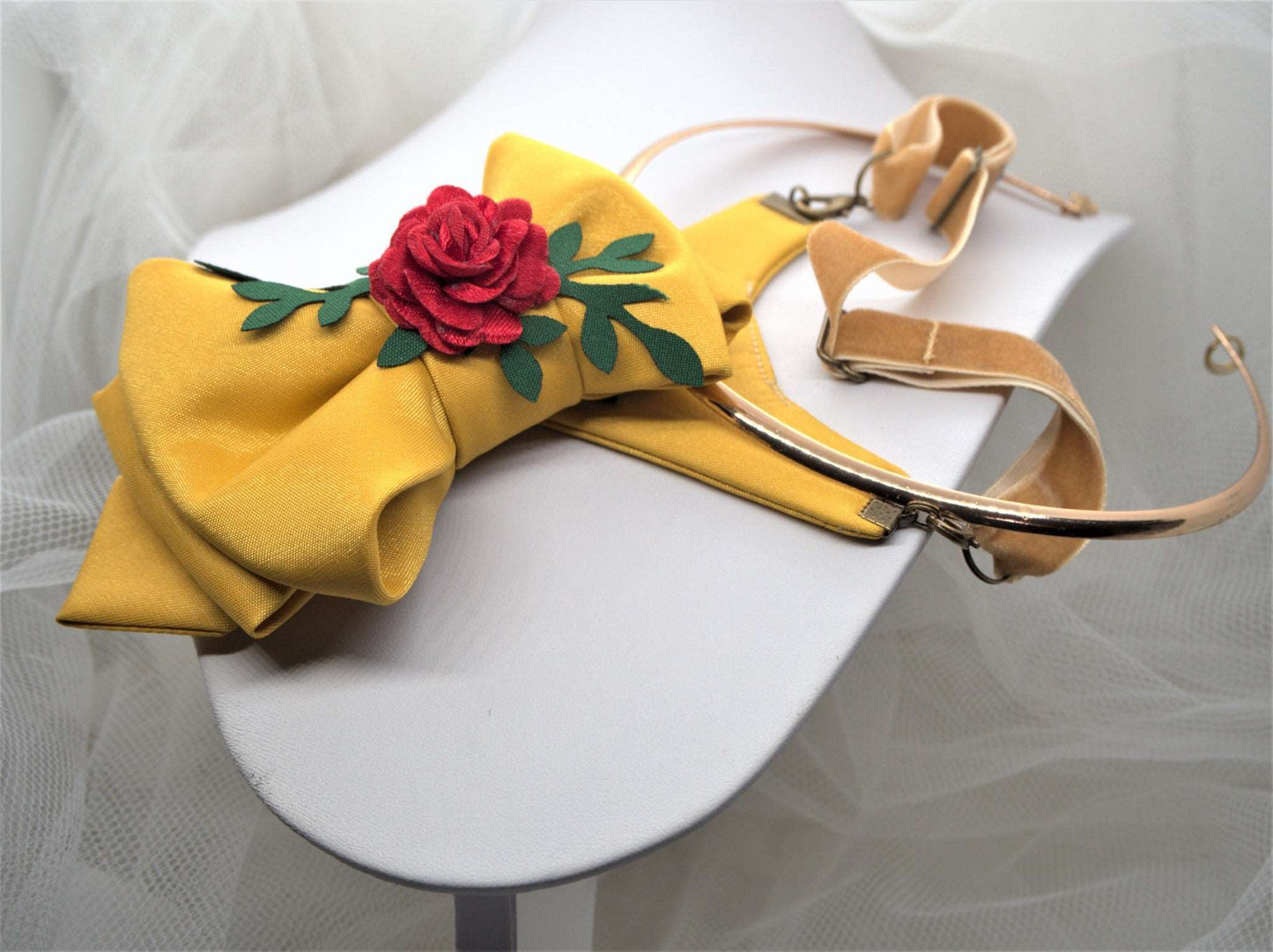HOPPER TIE BLOOM, bow tie for women, unisex bow tie, yellow bow tie, wedding bow tie, unique necktie, original handmade tie