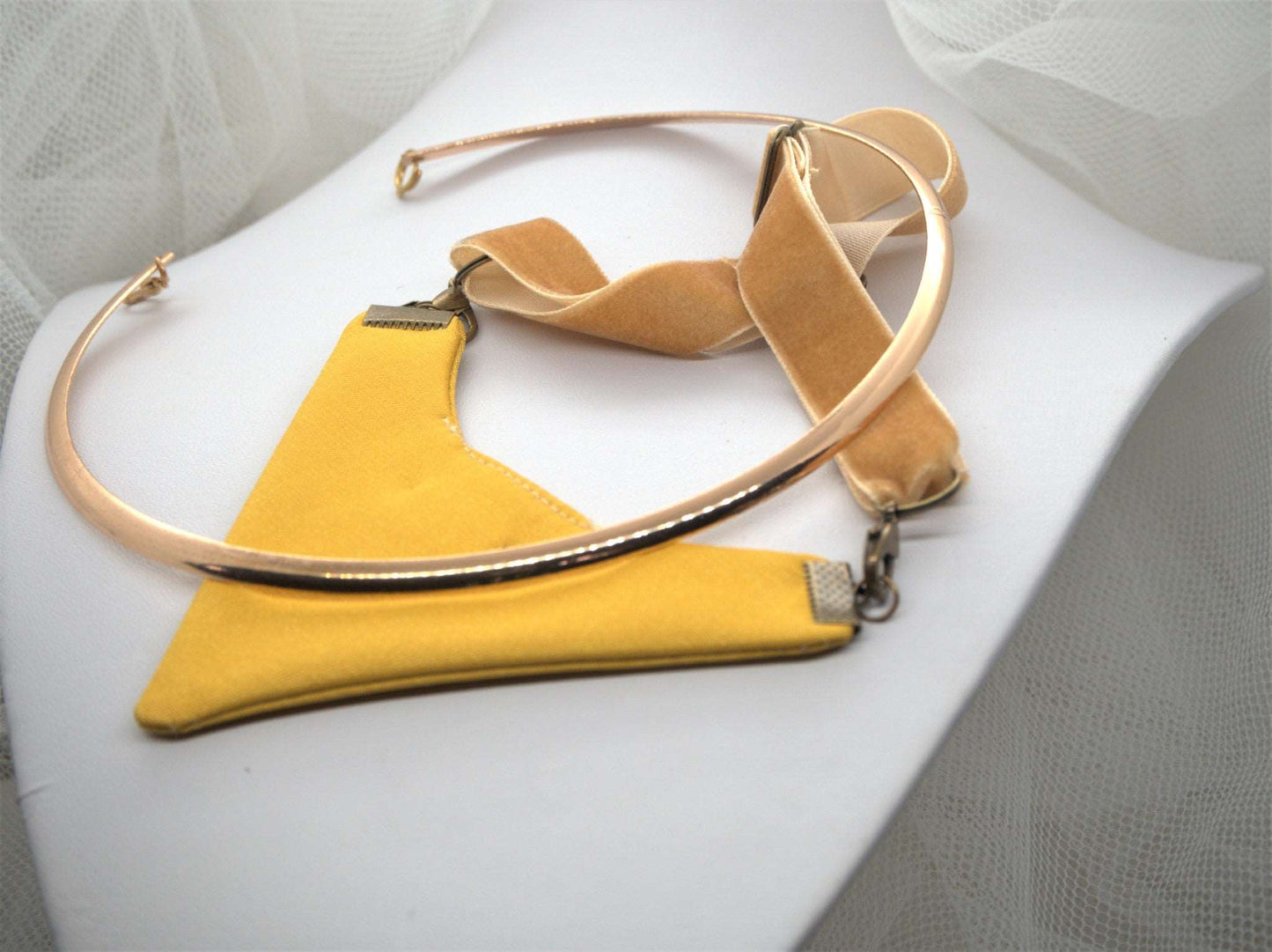 HOPPER TIE BLOOM, bow tie for women, unisex bow tie, yellow bow tie, wedding bow tie, unique necktie, original handmade tie