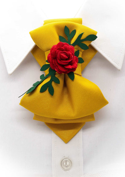 HOPPER TIE BLOOM, bow tie for women, unisex bow tie, yellow bow tie, wedding bow tie, unique necktie, original handmade tie, pussy bow